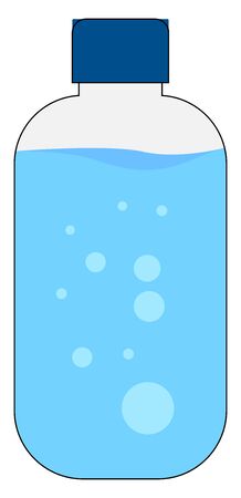 Bottle of water, illustration, vector on white background.のイラスト素材