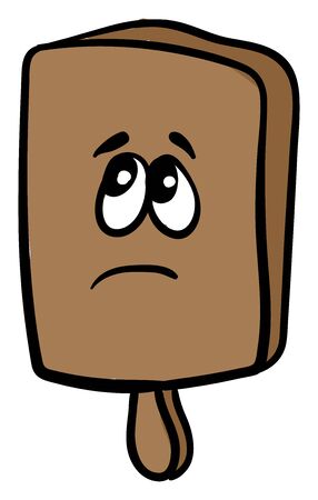 Sad kitchen board, illustration, vector on white background.のイラスト素材