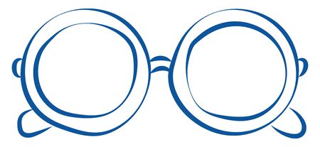 Blue glasses, illustration, vector on white background.のイラスト素材