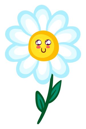 Happy daisy, illustration, vector on white background.のイラスト素材