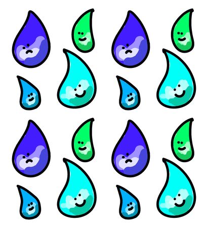 Waterdrops wallpaper, illustration, vector on white background.のイラスト素材