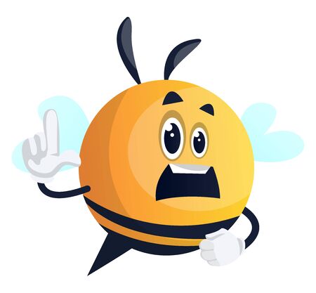 Concerned bee, illustration, vector on white background.のイラスト素材