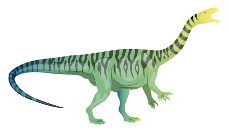 Plateosaurus, illustration, vector on white background.のイラスト素材