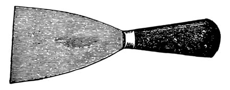 This illustration represents Painter Scraping Knife which is used for smoothing off walls vintage line drawing or engraving illustration.のイラスト素材