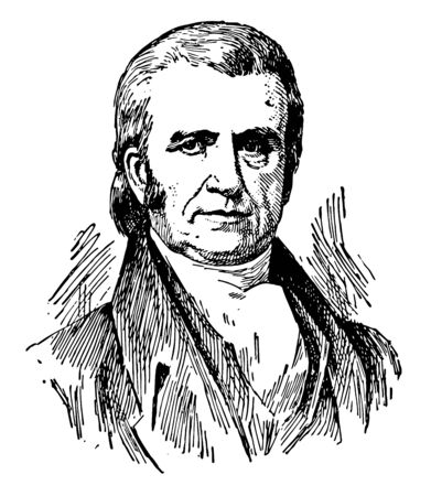 John Marshall 1755 to 1835 he was an American politician and the fourth chief Justice of the supreme court of the United States vintage line drawing or engraving illustrationのイラスト素材
