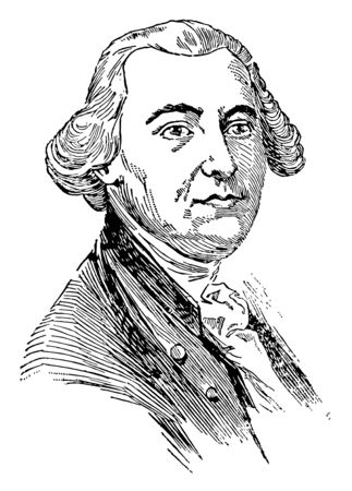 James Wilson 1742 to 1798 he was a signer of the declaration of Independence representing Pennsylvania vintage line drawing or engraving illustrationのイラスト素材