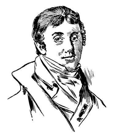 Nicholas Fish 1758 to 1833 he was an American revolutionary soldier vintage line drawing or engraving illustrationのイラスト素材