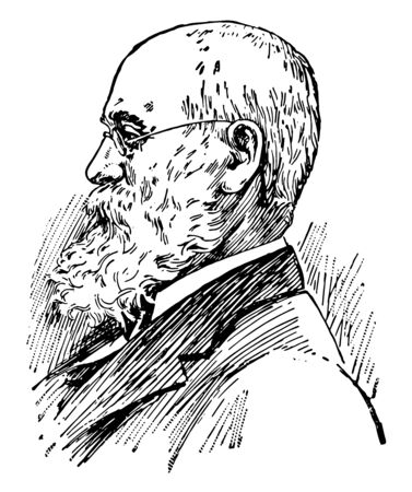 Charles Anderson Dana 1819 to 1897 he was an American journalist author and senior government official famous for editing The New American Cyclopaedia vintage line drawing or engraving illustrationのイラスト素材