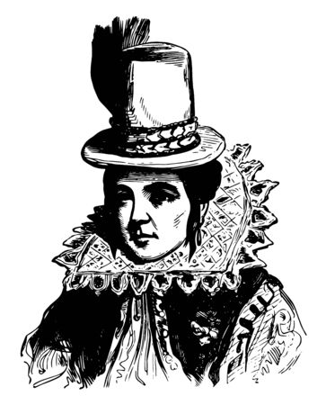 Pocahontas c. 1596 to 1617 she was a Native American woman famous for her association with the colonial settlement at Jamestown Virginia vintage line drawing or engraving illustrationのイラスト素材