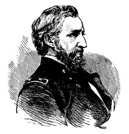 William Starke Rosecrans 1819 to 1898 he was an American inventor politician and United States army officer and union general during the American civil war vintage line drawing or engraving illustrationのイラスト素材
