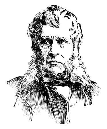 John Bigelow 1817 to 1911 he was an American lawyer and statesman vintage line drawing or engraving illustrationのイラスト素材