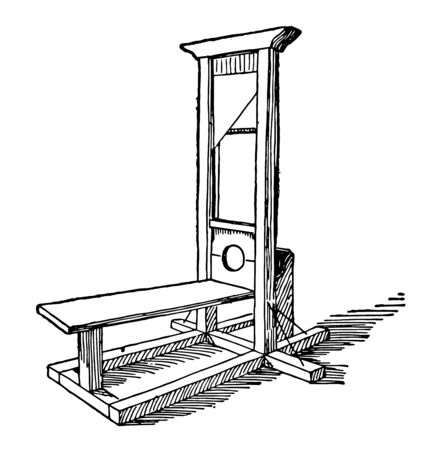 This is an old time machine that was used to punish vintage line drawing or engraving illustration.のイラスト素材