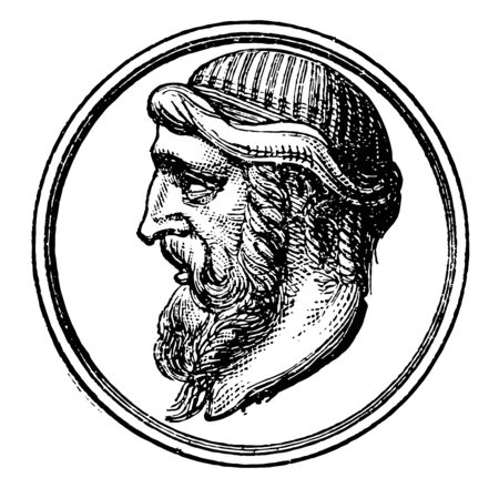 Plato he was a philosopher in classical Greece and the founder of the academy in Athens vintage line drawing or engraving illustrationのイラスト素材