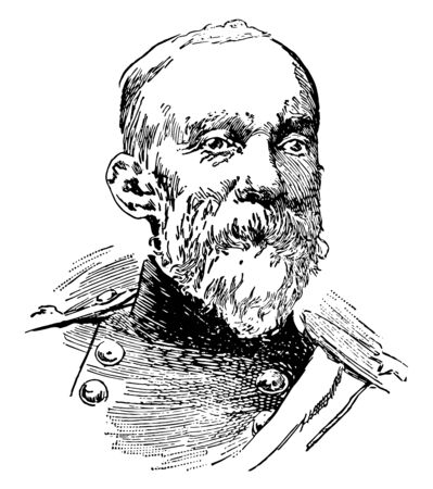 Joseph Wheeler 1836 to 1906 he was an American military commander politician and a cavalry general in the confederate states army vintage line drawing or engraving illustrationのイラスト素材