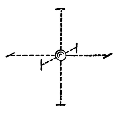 Octahedral structure that results when the distribution of attractive forces in the physical molecules or elements in a substance is equal in three directions at right angles vintage line drawing or engraving illustration.のイラスト素材