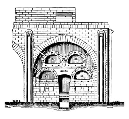 This illustration represents Retort Setting which is a sharp angry or wittily incisive manner vintage line drawing or engraving illustration.のイラスト素材