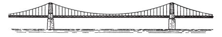 Bridge Suspension is a type of bridge in which the deck is hung below suspension cables on vertical...