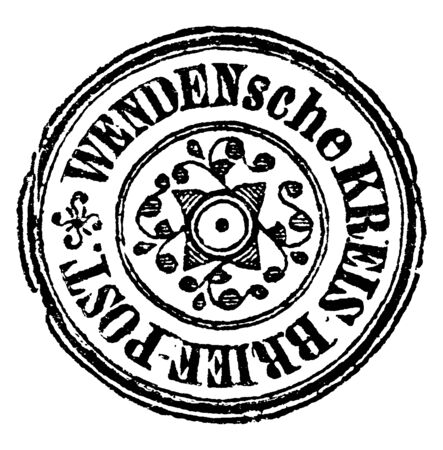 This image represents Russia Unknown Value Stamp in 1862, vintage line drawing or engraving illustration.のイラスト素材