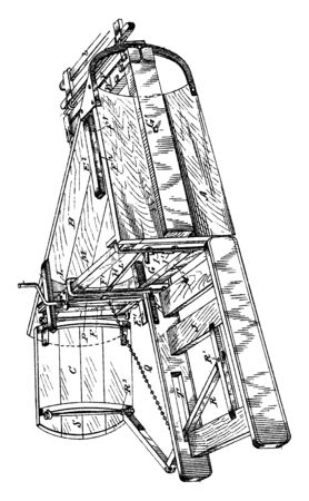 Snow Plow use graders and other equipment to fulfill this task but graders are nonetheless the best equipment to remove compacted snow, vintage line drawing or engraving illustration.のイラスト素材