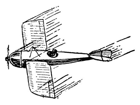 Airplane Sideslip Flying enters sideslip by lowering the wing and rudder while increasing speed, vintage line drawing or engraving illustration.のイラスト素材