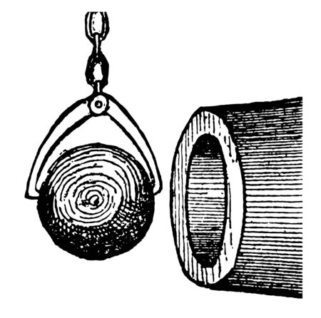 Cannon ball usually made from cast iron, vintage line drawing or engraving illustration.のイラスト素材