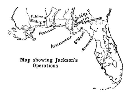 Andrew Jackson was an American soldier and at the peak of operation Jackson had more than 100 enslaved men, women and children working in his fields vintage line drawing.のイラスト素材