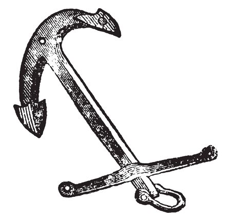 Rodger Anchor marked a great departure from the form of previous anchors, vintage line drawing or engraving illustration.のイラスト素材
