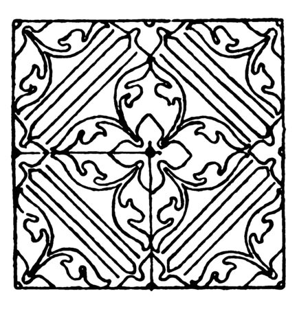 Painting Pattern is an Italian Renaissance design, its found in the Santa Croce church in Florence, vintage line drawing or engraving illustration.のイラスト素材