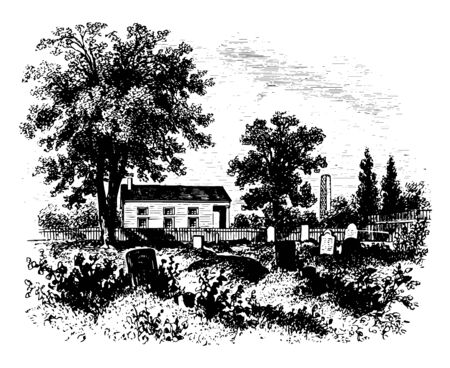 Battle of lundy;s lane occurs in 1812 also known as battle of Nigaria falls. It was bloodiest battle vintage line drawing.のイラスト素材