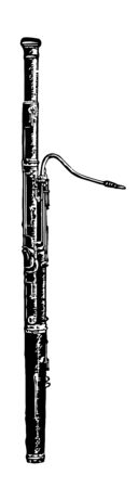 Bassoon may be considered the bass of the oboe, vintage line drawing or engraving illustration.のイラスト素材