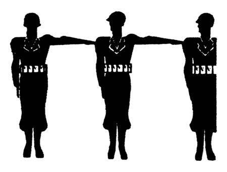 This illustration represents normal Military Interval Measurement, vintage line drawing or engraving illustration.のイラスト素材