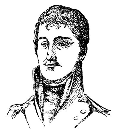 William C. C. Claiborne, 1773-1817, he was a United States politician and the first non-colonial governor of Louisiana, vintage line drawing or engraving illustrationのイラスト素材