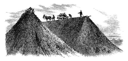 This illustration represents Mining Dump, vintage line drawing or engraving illustration.のイラスト素材