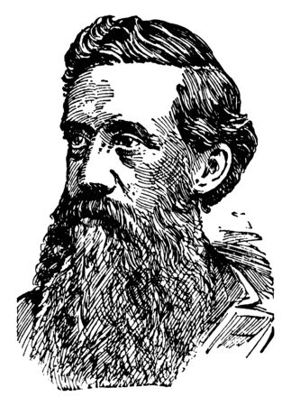 Elliott Coues, 1842-1899, he was an American army surgeon, historian, ornithologist and author, vintage line drawing or engraving illustrationのイラスト素材