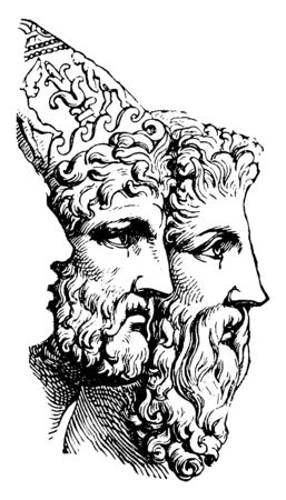 Agamemnon, he was hero of Trojan war, vintage line drawing or engraving illustrationのイラスト素材