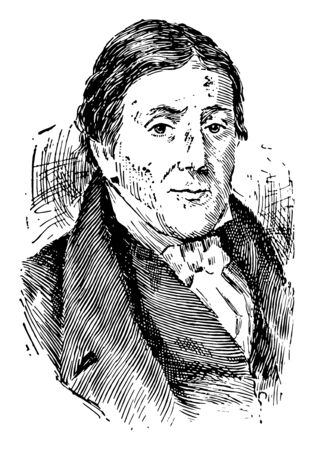 John Randolph, 1773-1833, he was a planter, and United States senator
from Virginia, vintage line drawing or engraving illustrationのイラスト素材