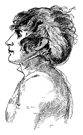 Josphine, 1763-1814, she was the first empress of the French and queen consort of Italy, vintage line drawing or engraving illustrationのイラスト素材