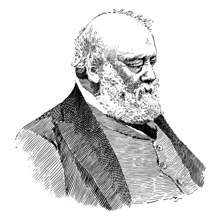 The Marquis of Salisbury, 1830-1903, he was a British statesman of the conservative party and prime minister of the United Kingdom, vintage line drawing or engraving illustrationのイラスト素材