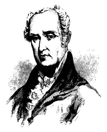 John Armstrong, 1755-1816, he was an American soldier and judge, vintage line drawing or engraving illustrationのイラスト素材