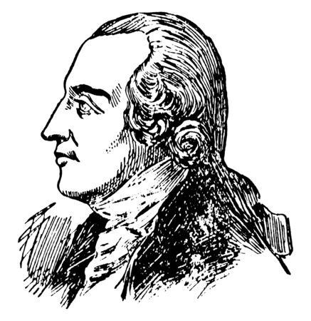 Benedict Arnold, 1741-1801, he was a general during the American revolutionary war who betrayed his country to Britain, vintage line drawing or engraving illustrationのイラスト素材