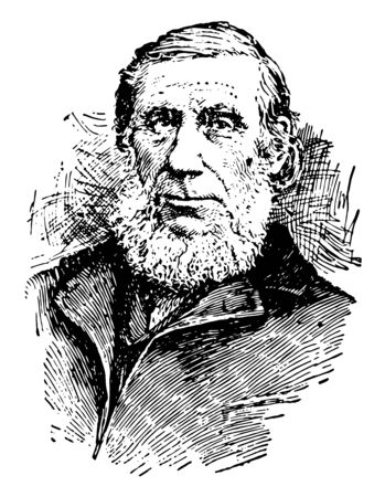 John Tyndall, 1820-1893, he was a prominent nineteenth-century Irish physicist, famous for the Tyndall effect, vintage line drawing or engraving illustrationのイラスト素材