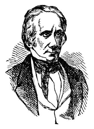 Henry Clay, 1777-1852, he was an American lawyer, statesman, skilled orator, United States senator from Kentucky and speaker of U.S. house of representatives, vintage line drawing or engraving illustrationのイラスト素材