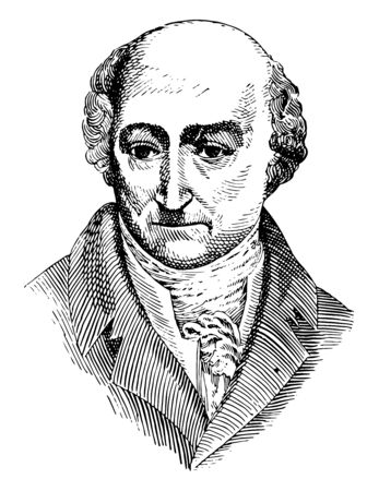 Baron vom Stein, 1757-1831, he was a Prussian statesman who introduced the Prussian reforms that paved the way for the unification of Germany, vintage line drawing or engraving illustrationのイラスト素材