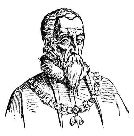 Ferdinand Alvarez de Toledo, Duke of Alva, 1507-1582, he was a Spanish noble, general, and diplomat, vintage line drawing or engraving illustrationのイラスト素材