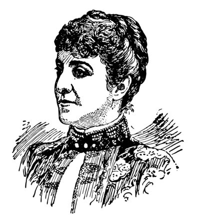Adelina Patti, 1843-1919, she was an Italian-French nineteenth century opera singer, vintage line drawing or engraving illustrationのイラスト素材