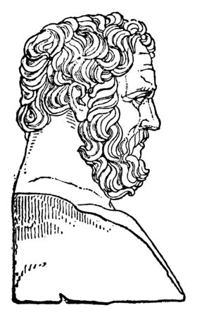 Bias, he was a Greek sage and one of the seven sages of Greece, vintage line drawing or engraving illustrationのイラスト素材