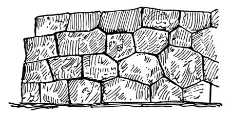 Polygonal Masonry, a technique of stone construction, the ancient Mediterranean world, the appearance of a polygon,  the Mediterranean,のイラスト素材