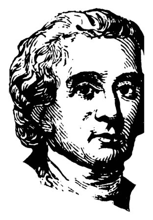 Charles Carroll, 1737-1832, he was Maryland planter and an advocate, first United States senator from Maryland, vintage line drawing or engraving illustrationのイラスト素材