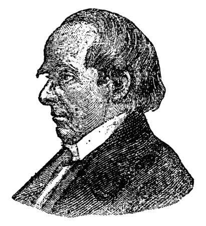 Daniel Webster, 1782-1852, he was an American politician, the United States house of representative and senator from Massachusetts, vintage line drawing or engraving illustrationのイラスト素材