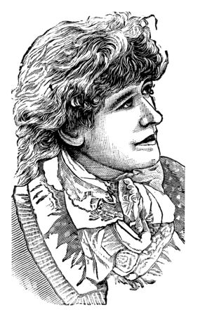 Ellen Terry, 1847-1928, she was an English actress, vintage line drawing or engraving illustrationのイラスト素材